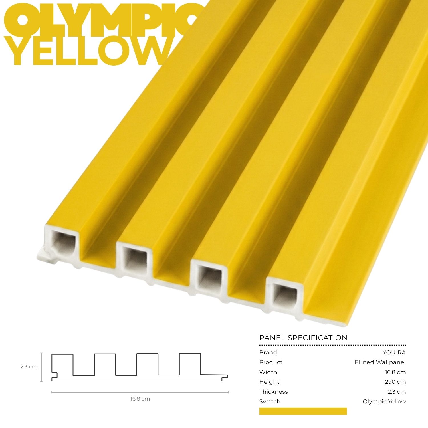 YOU RA - Solid Color Fluted Wallpanel