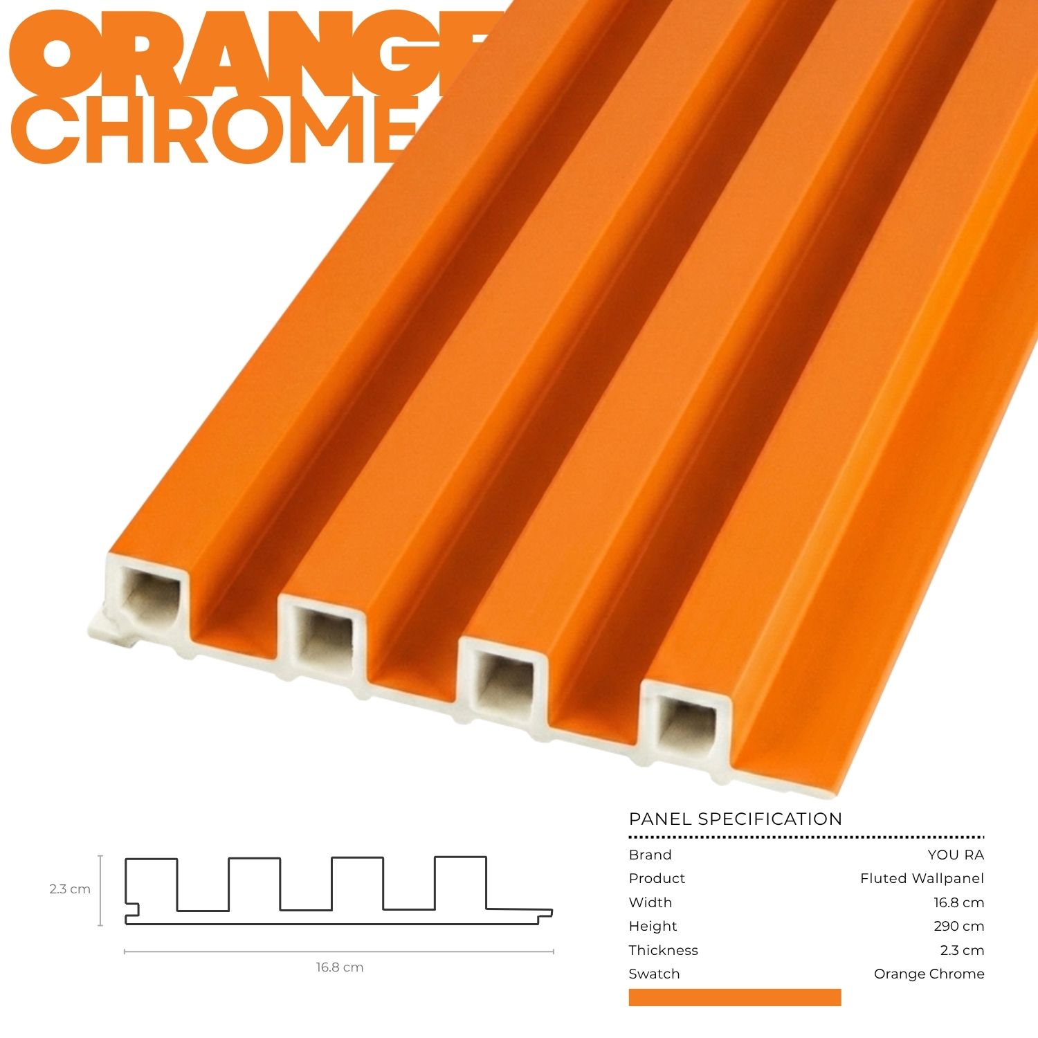 YOU RA - Solid Color Fluted Wallpanel