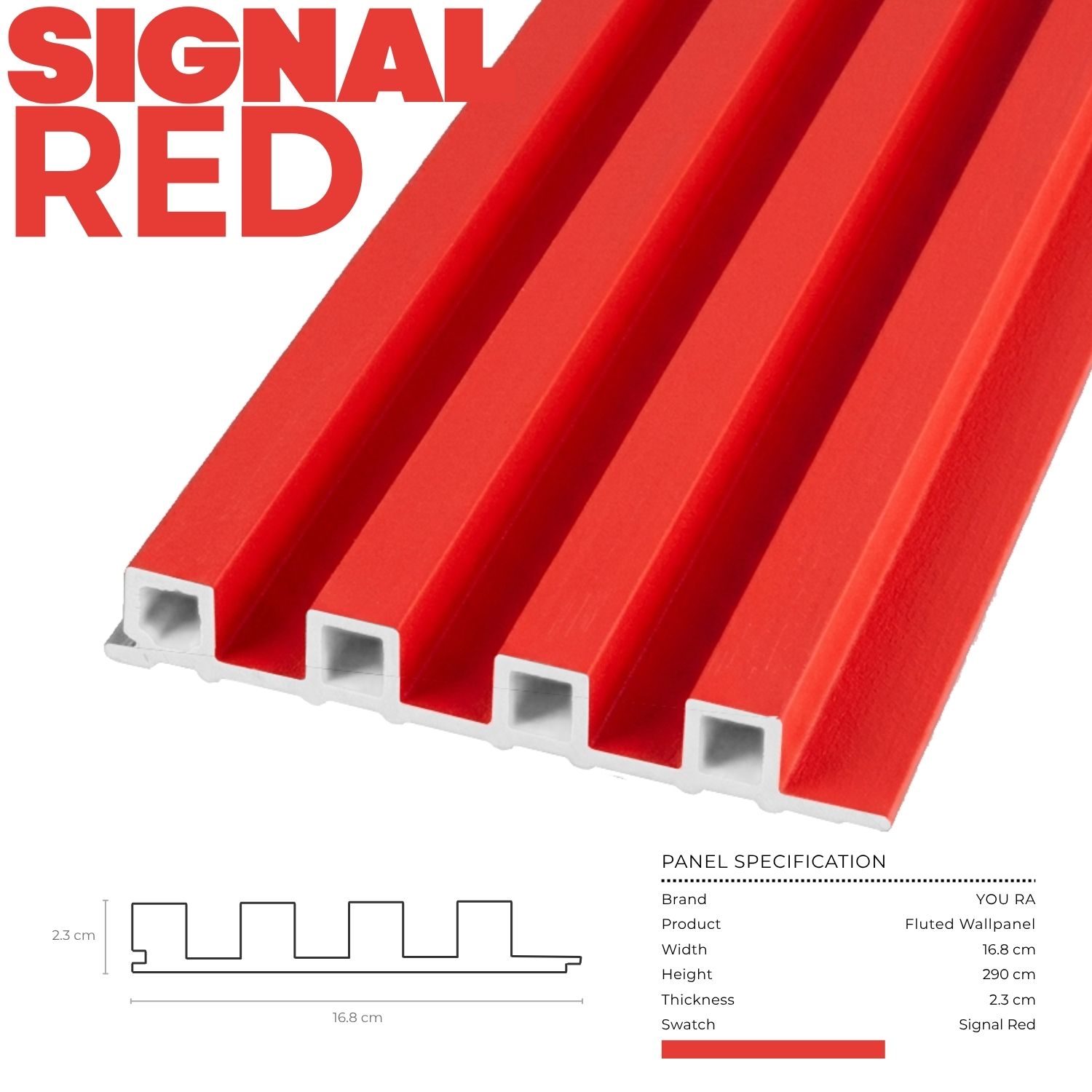 YOU RA - Solid Color Fluted Wallpanel