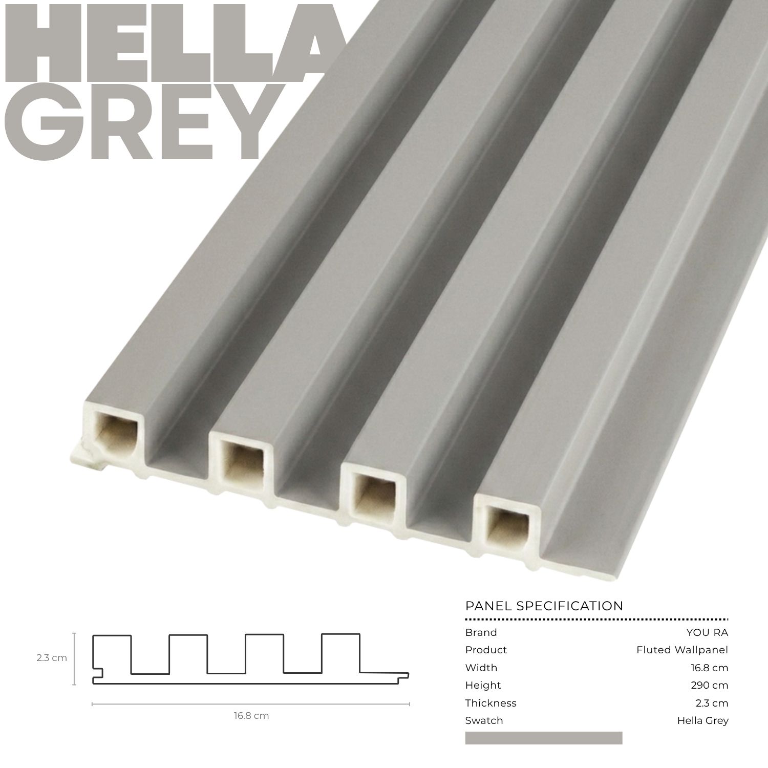 YOU RA - Solid Color Fluted Wallpanel