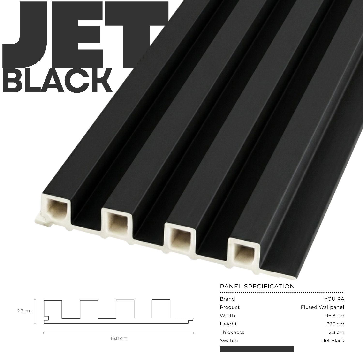 YOU RA - Solid Color Fluted Wallpanel