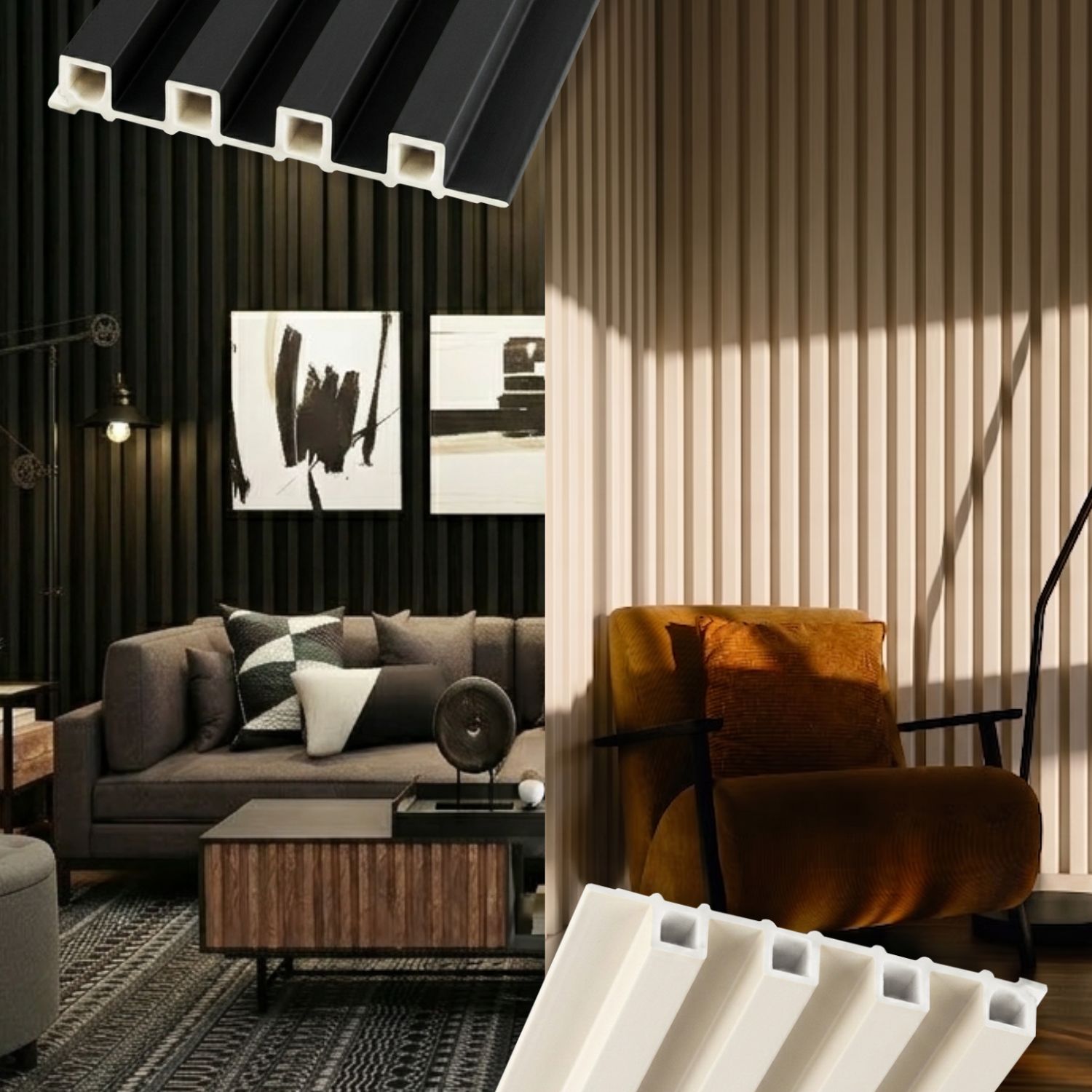 YOU RA - Solid Color Fluted Wallpanel