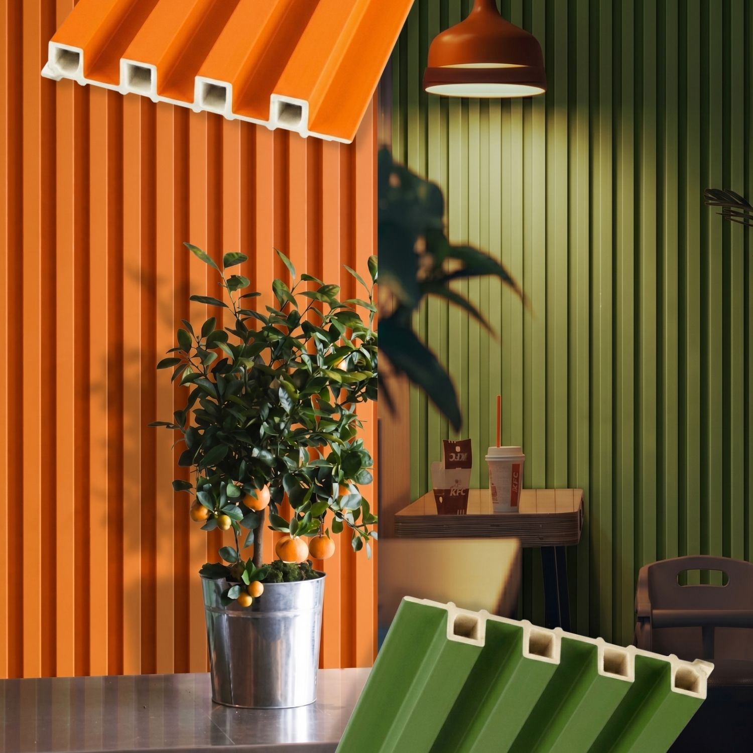 YOU RA - Solid Color Fluted Wallpanel