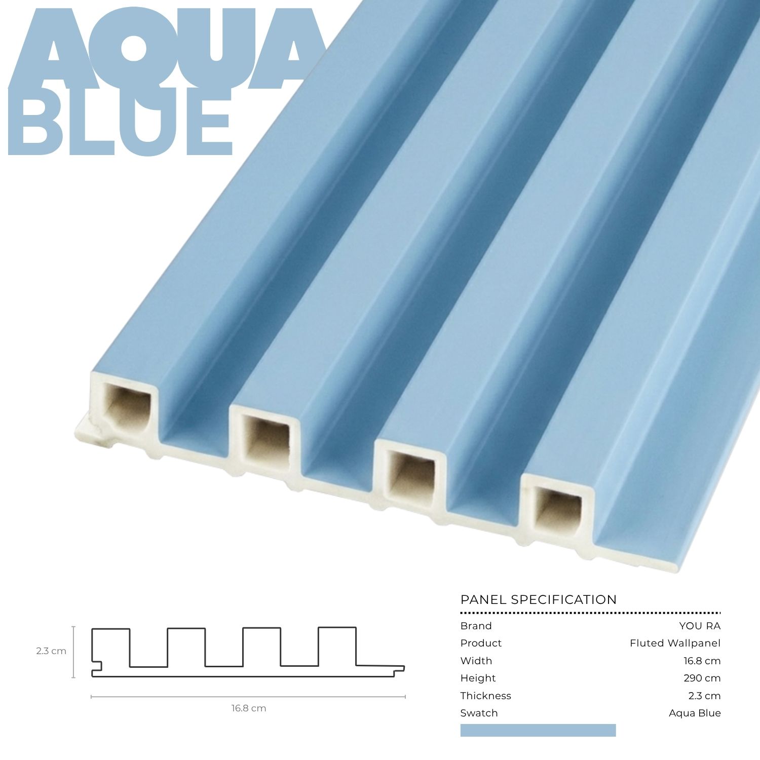 YOU RA - Solid Color Fluted Wallpanel