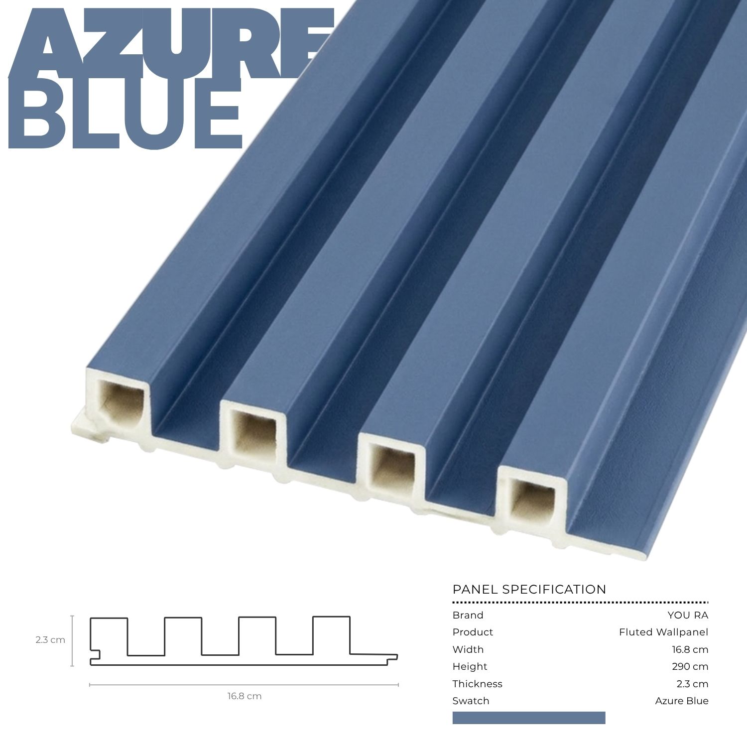 YOU RA - Solid Color Fluted Wallpanel