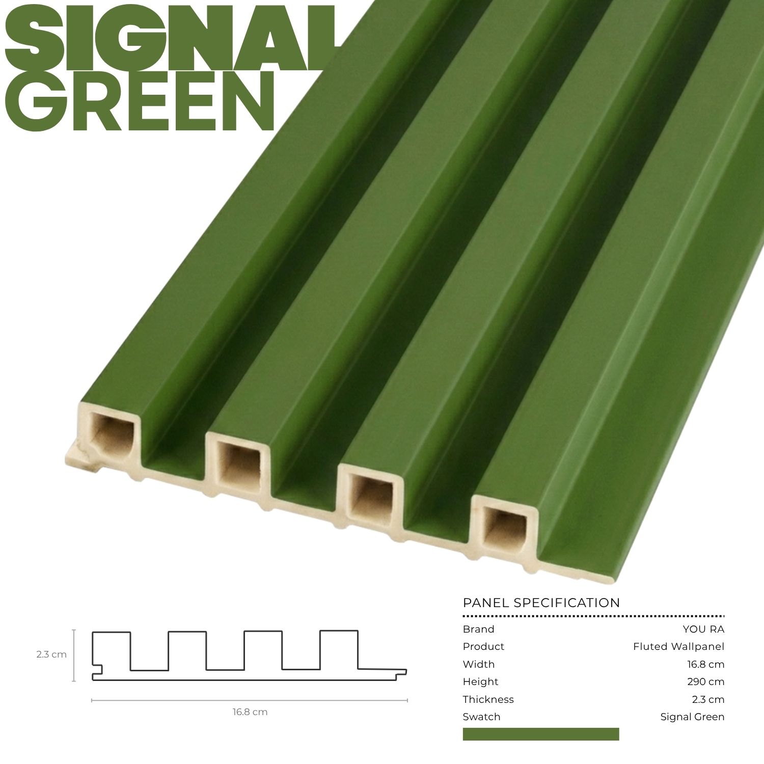 YOU RA - Solid Color Fluted Wallpanel